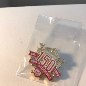 Cincinnati Reds Red Stockings 150 year anniversary pin. Brand new.